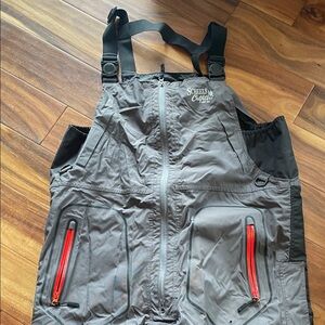 Scheels Outfitters Waterproof Gray And Black Bib Overalls. Very Good Condition.